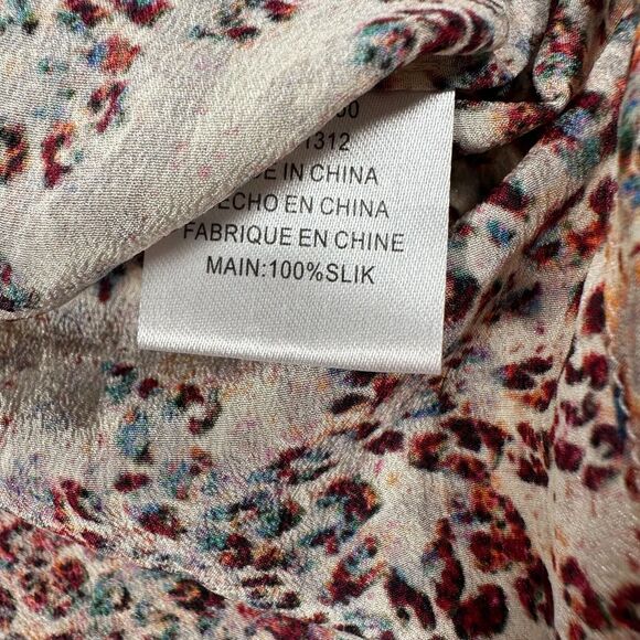 Chloe Oliver Tank Top Animal Print Cut Out Back Women's Large Sheer Multicolor - Picture 4 of 8